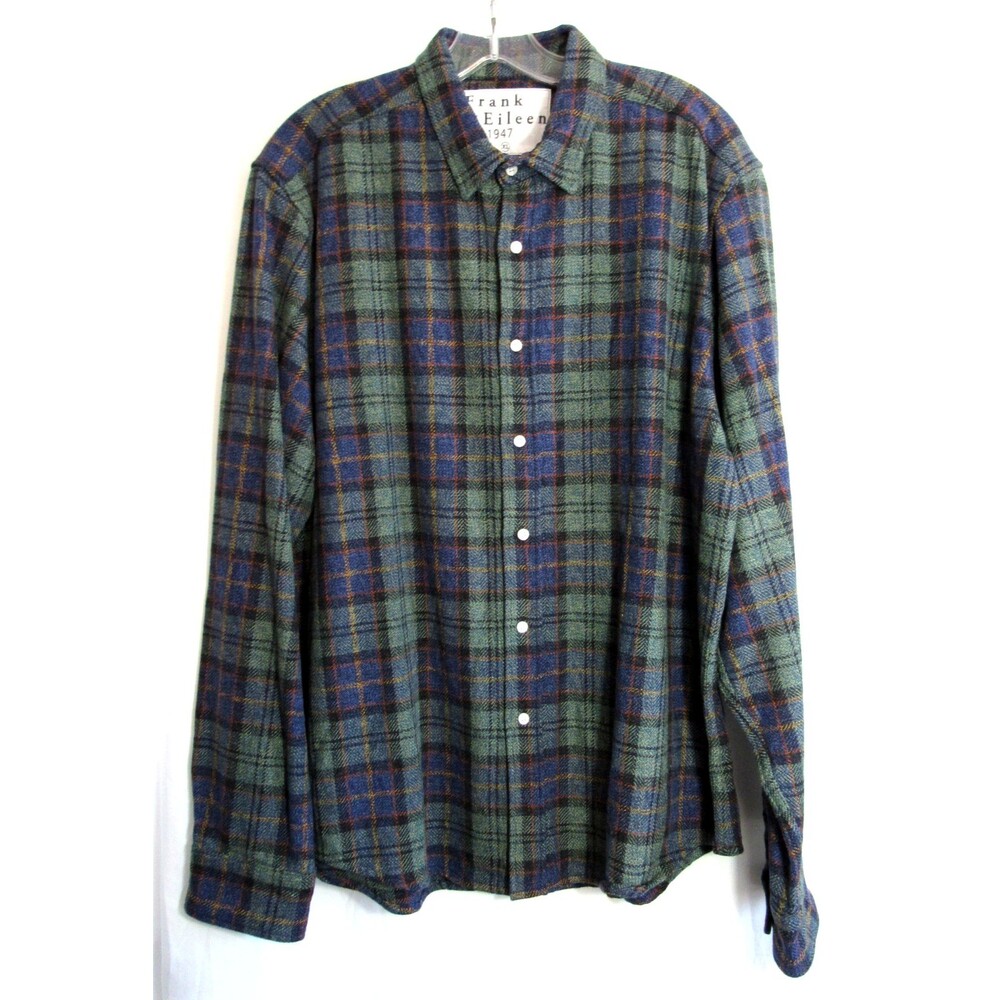 Frank & Eileen Finbar Green Plaid Long Sleeve Button Down Shirt Size XL NWOT